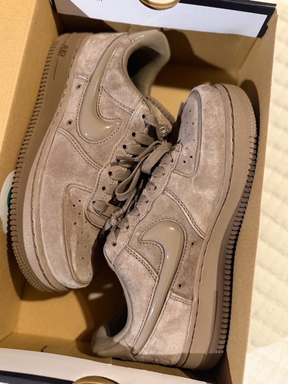 Nike Women’s Air Force 1 Low Suede Sneakers - Mink Brown - Picture 2 of 8